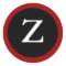 Z : Initial Z / Letter Z Modern Red Black Stickers