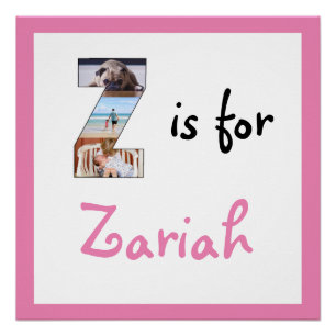Z is for Name Photo Kids' Poster