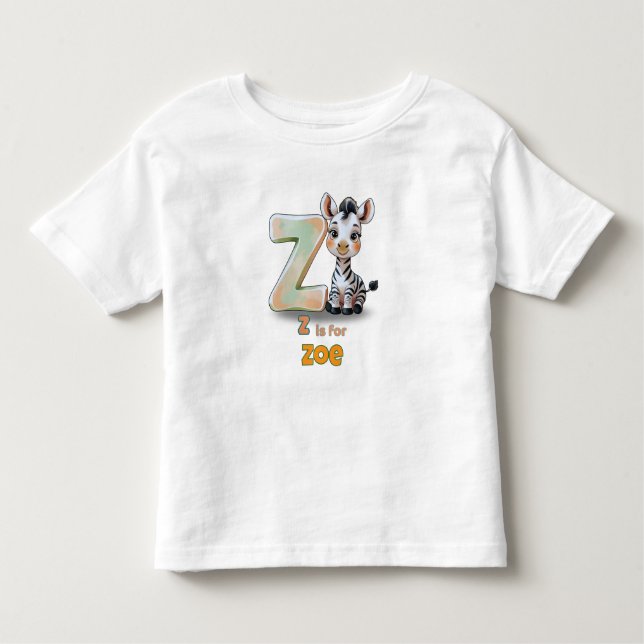 Z is for Zoe - Personalised Toddler T-Shirt (Front)