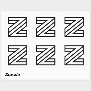 Z Letter Square Sticker