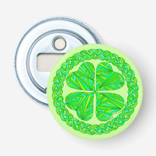 Z Lucky Celtic Shamrock Four Leaf Clover Fun Green Bottle Opener