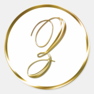 Z Monogram Faux Gold Envelope Or Favour Seal