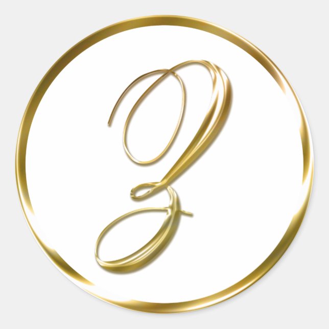 Z Monogram Faux Gold Envelope Or Favour Seal (Front)