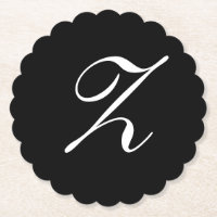 Z Monogram Initial White on Black