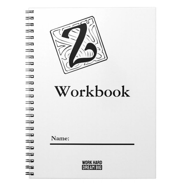 Z Monogramm Workbook black and white Notebook (Front)