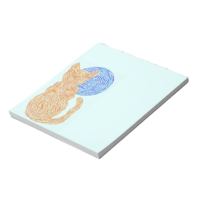 Z Orange Cat And The Moon Abstract Art Fun Notes (Rotated)