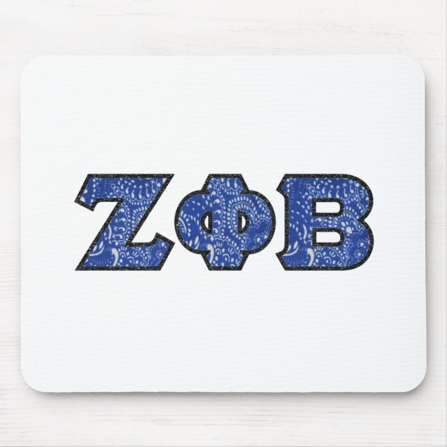 Z Phi B Bandanna Letters Mouse Pad (Front)