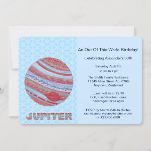 Z Planet Jupiter Colourful Space Geek Space Theme Invitation
