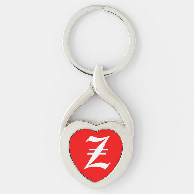 "Z" Red Heart Keychain (Front)
