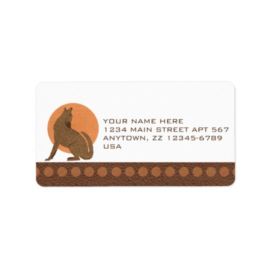 Z Rustic Coyote Southwest Faux Leather Medium Address Label