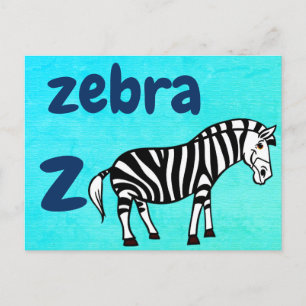 z - zebra flash card