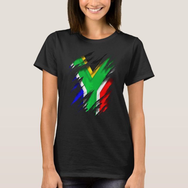 Za Zaf South African Flag Of South Africa T-Shirt (Front)