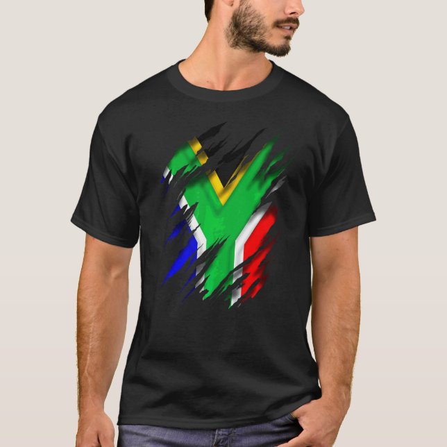Za Zaf South African Flag Of South Africa T-Shirt (Front)