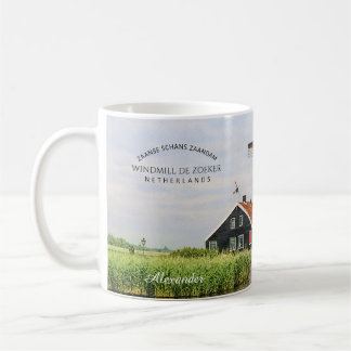   Zaanse Schans Windmill Watercolor Dutch Coffee Mug