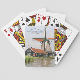 Zaanse Schans Windmill Watercolor Dutch Heritage Playing Cards