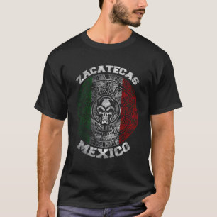 Zacatecas Aztec Calendar Mayan Skull Mexico Pride T-Shirt