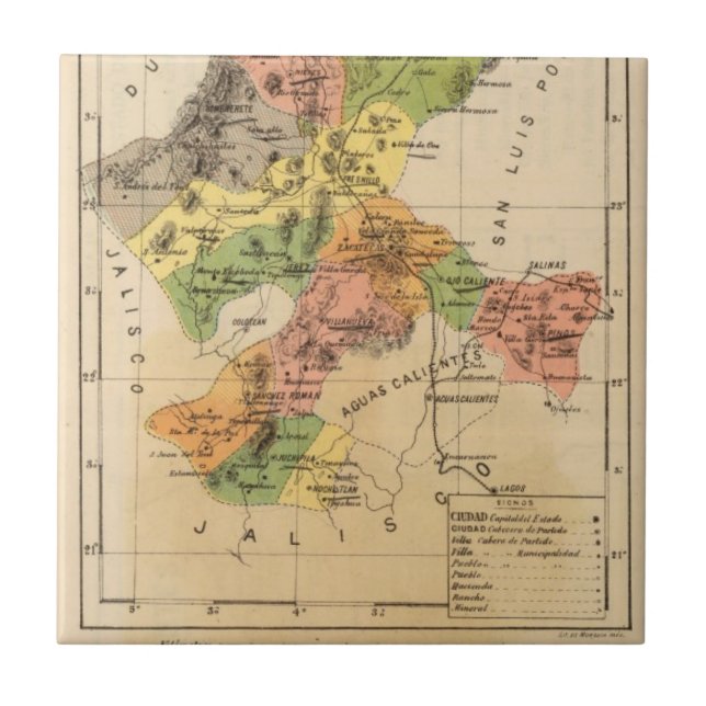 Zacatecas, Mexico Ceramic Tile (Front)