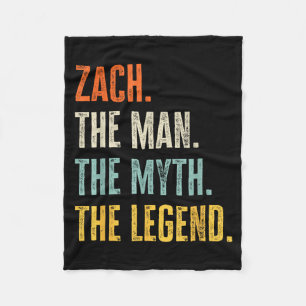 Zach The , Man Myth Legend, Funny Name Zach Fleece Blanket