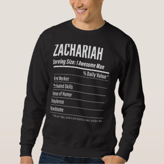Zachariah Serving Size Nutrition Label Calories Sweatshirt