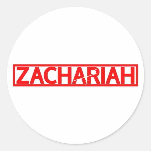 Zachariah Stamp Classic Round Sticker (Front)