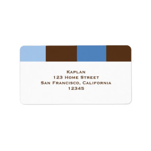 Zachary Blue Brown Address Label