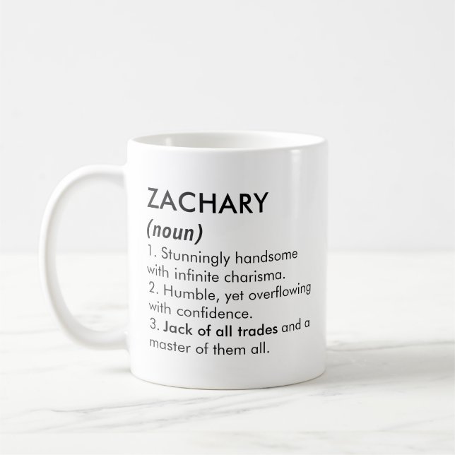 Zachary name, Editable name, Custom name Coffee Mug (Left)