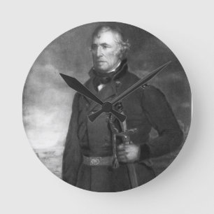 Zachary Taylor, 12th President of the United State Round Clock