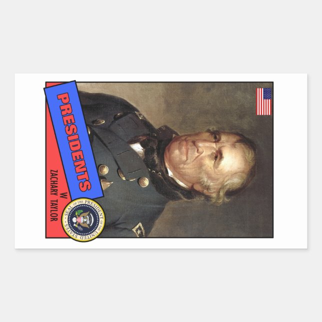 Zachary Taylor Baseball Card Rectangular Sticker (Front)