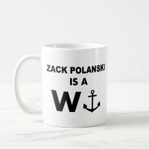 Zack Polanski Anchor Design Mug Funny Minimalist S