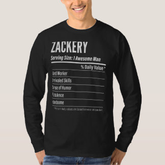 Zackery Serving Size Nutrition Label Calories T-Shirt