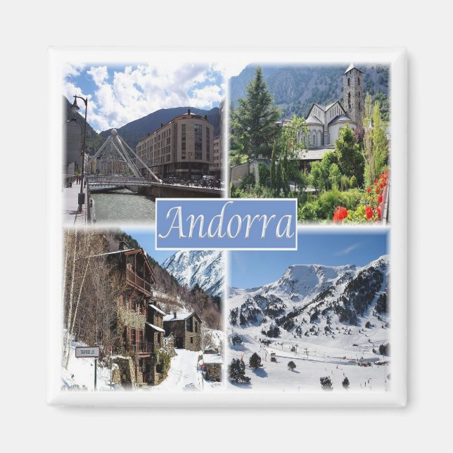 zAD003 ANDORRA, La Vella, mosaic, Fridge Magnet (Front)