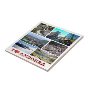 zAD019 I LOVE Andorra, Mosaic, Ceramic Tile
