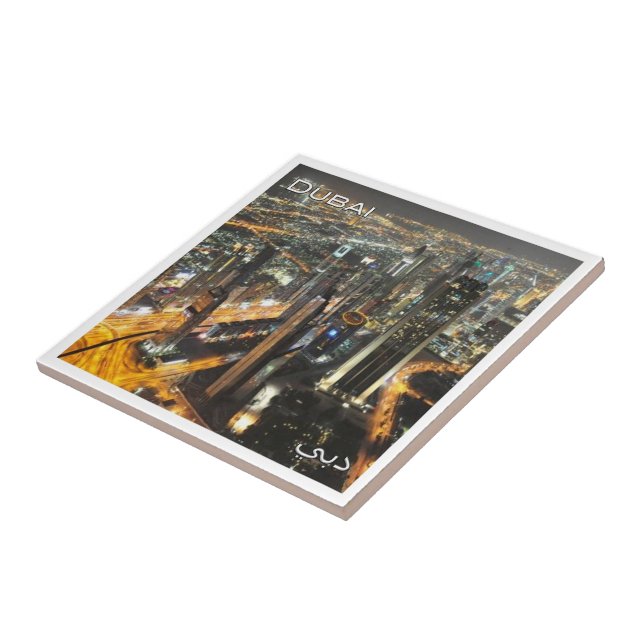 zAE038 DUBAI night scene, United Arab Emirates UAE Ceramic Tile (Side)