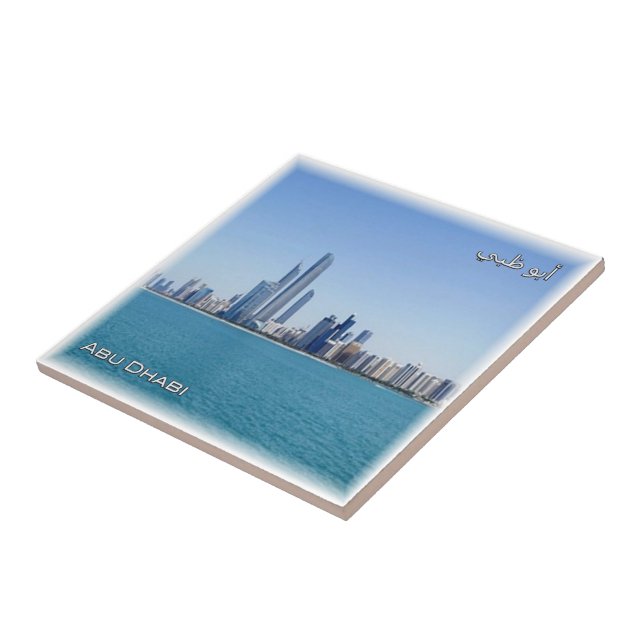 zAE053 ABU DHABI skyline, UAE, Middle East, Ceramic Tile (Side)