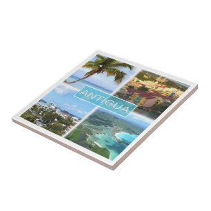 zAG003 ANTIGUA, Mosaic Antigua and Barbuda, Ceramic Tile