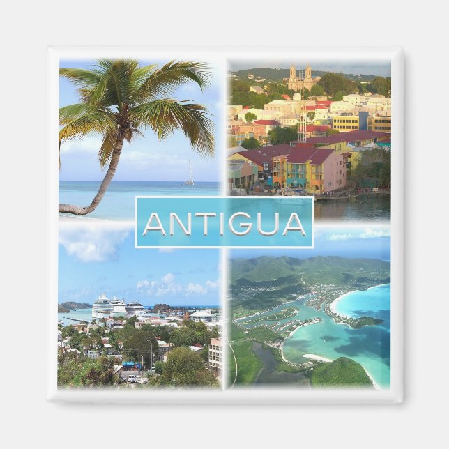 zAG003 ANTIGUA, Mosaic Antigua and Barbuda, Fridge Magnet (Front)