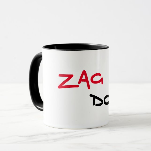 Zag Dog Black Trim Coffee Mug (Front Left)