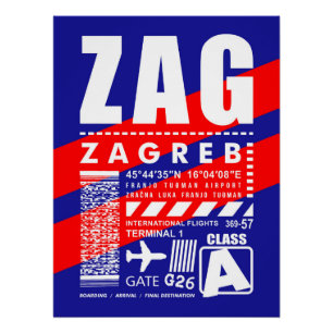 ZAG Zagreb Airport Poster