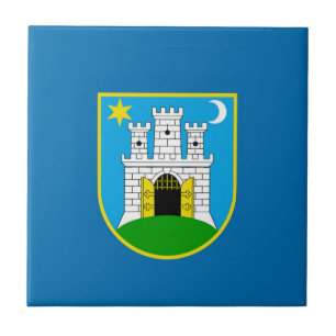 Zagreb city flag croatia symbol ceramic tile
