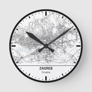 Zagreb Clock City Line Art