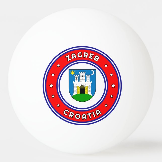 Zagreb Coat Of Arms Croatia Ping Pong Ball (Front)