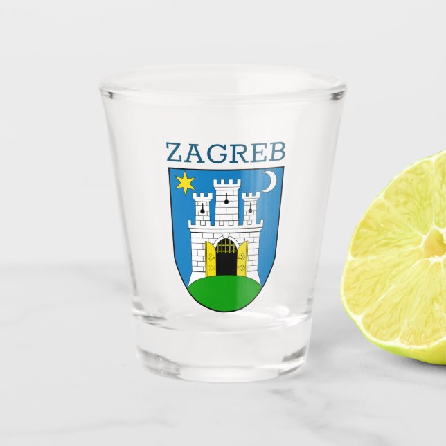 Zagreb Coat of Arms Shot Glass (Front)