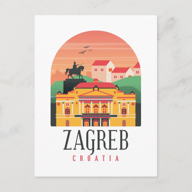 Zagreb Croatia Cityscape Vintage    Postcard (Front)