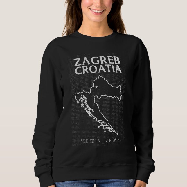 Zagreb Croatia Country Capital City Flag Patriotic Sweatshirt (Front)