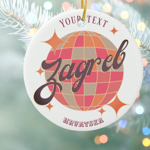 Zagreb Croatia Hrvatska retro holiday souvenir Ceramic Ornament