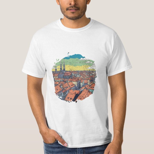 ZAGREB CROATIA ILLUSTRATION  T-Shirt (Front)