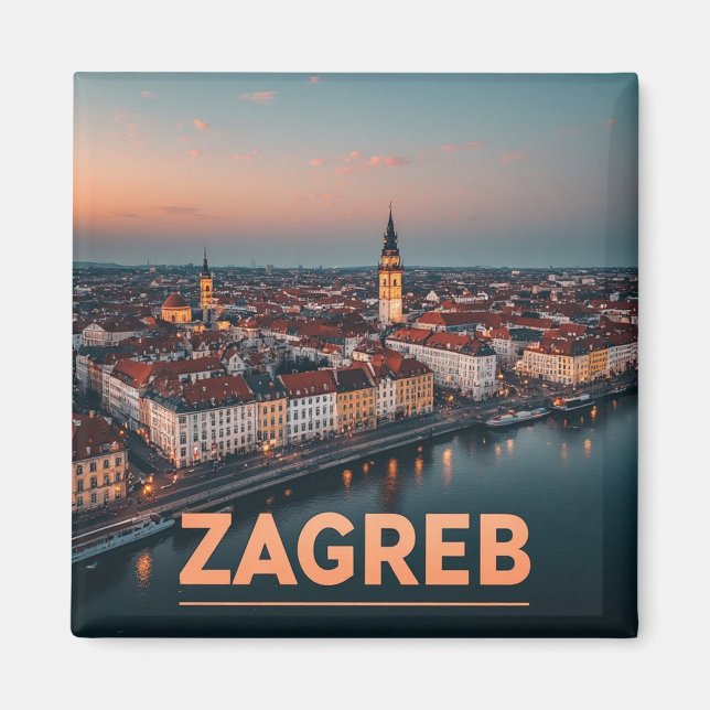 Zagreb Croatia Old Town History Architecture Magnet (Front)