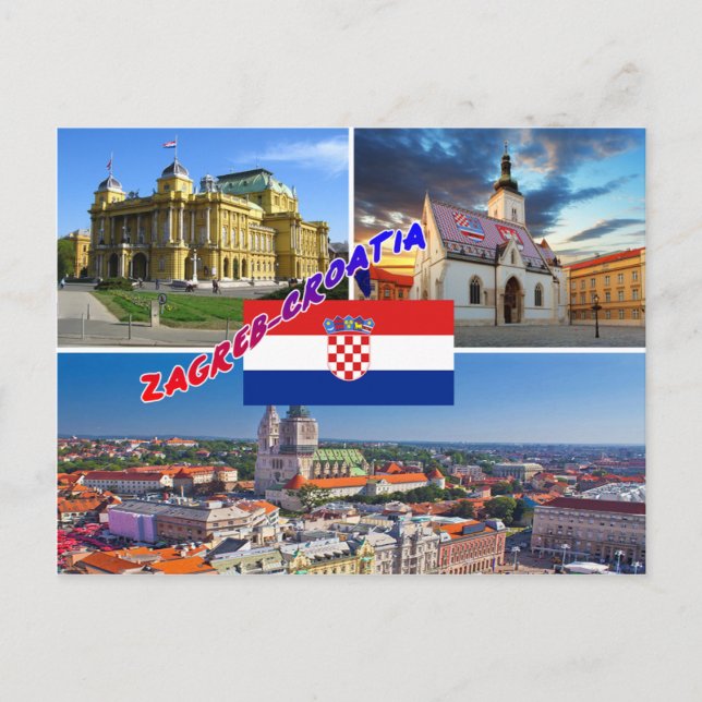 Zagreb Croatia Postcard (Front)