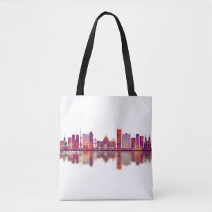 Zagreb Croatia Skyline Tote Bag