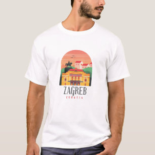 Zagreb Croatia Vintage Balkan Travel    T-Shirt